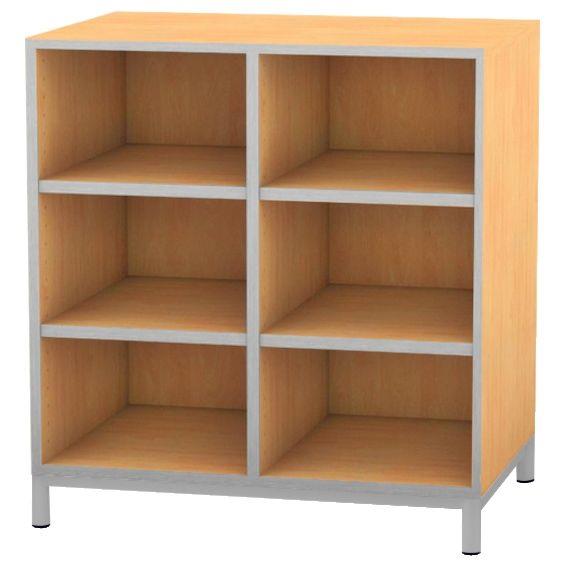 Image de  Meuble 6 cases gris alu 