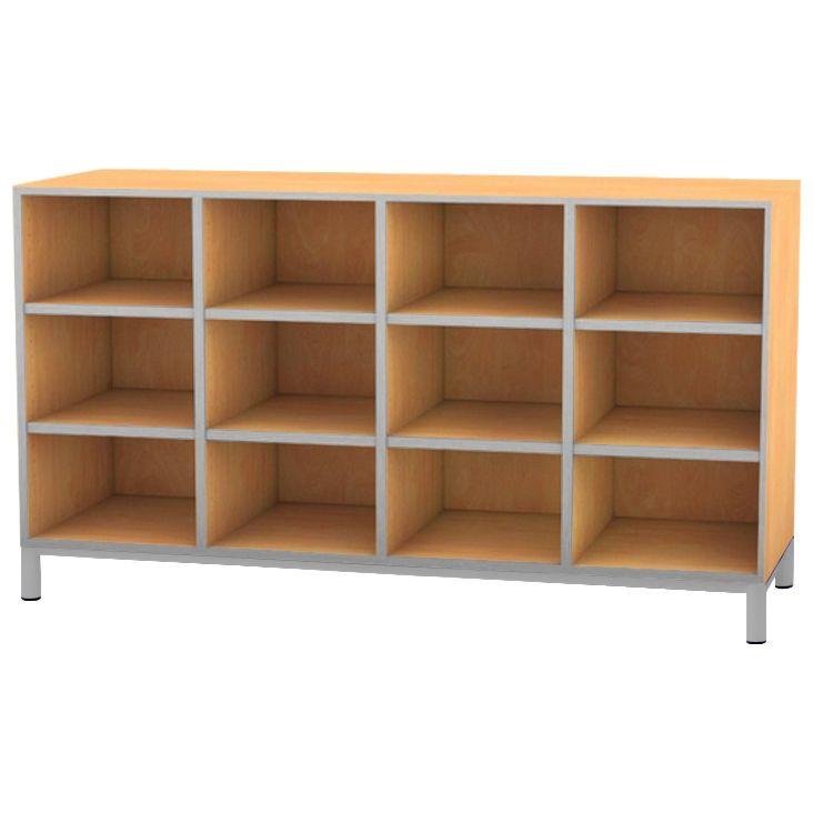 Image de  Meuble 12 cases gris alu 