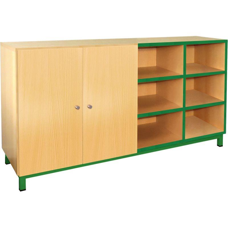Image de  Meuble 12 cases 2 portes vert 