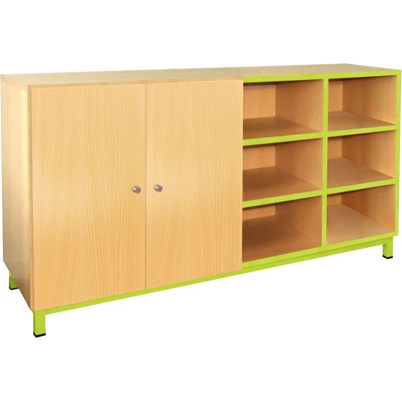 Image de  Meuble 12 cases 2 portes vert granny 