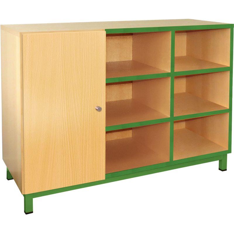 Image de  Meuble 9 cases + 1 porte vert 