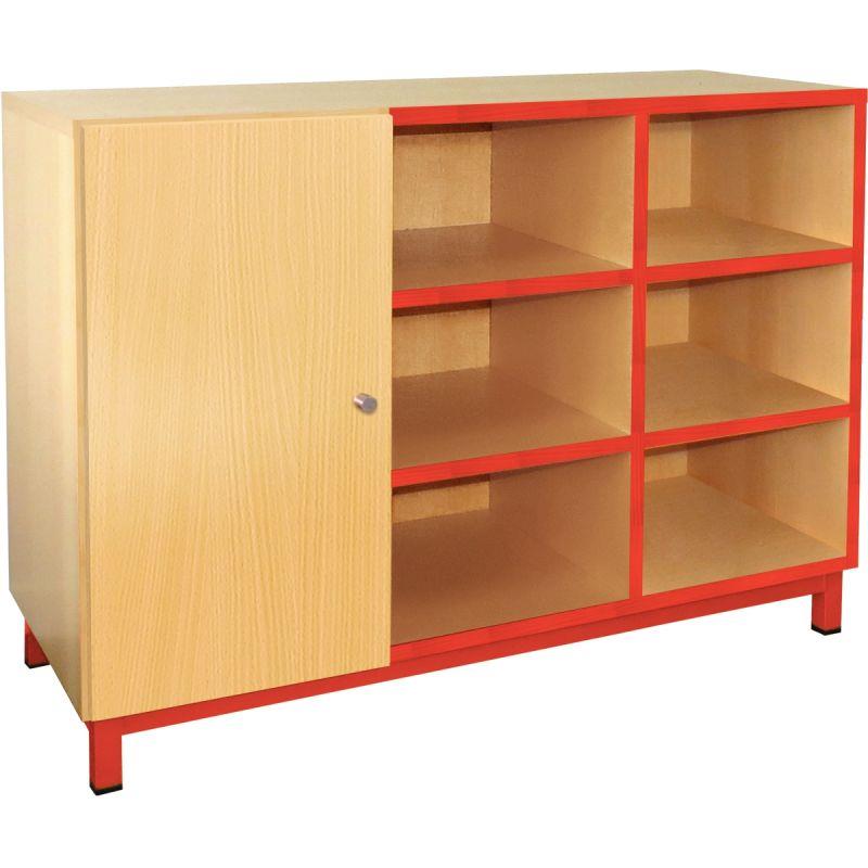 Image de  Meuble 9 cases + 1 porte rouge 