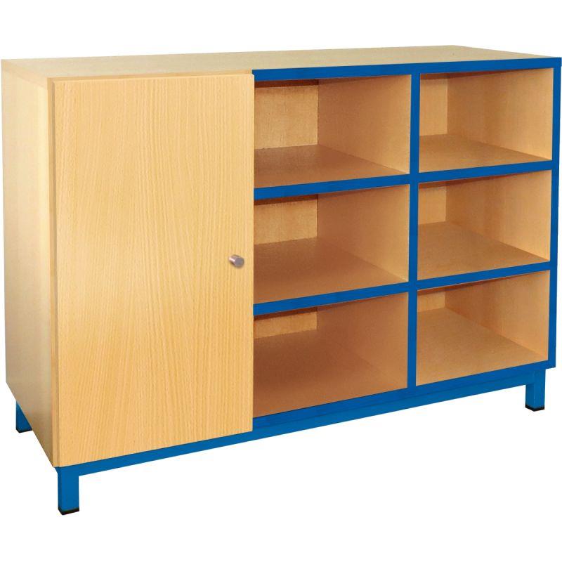 Image de  Meuble 9 cases + 1 porte bleu 
