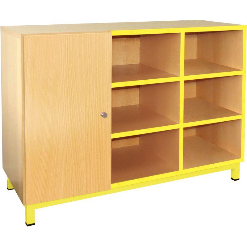 Image de  Meuble 9 cases + 1 porte jaune 