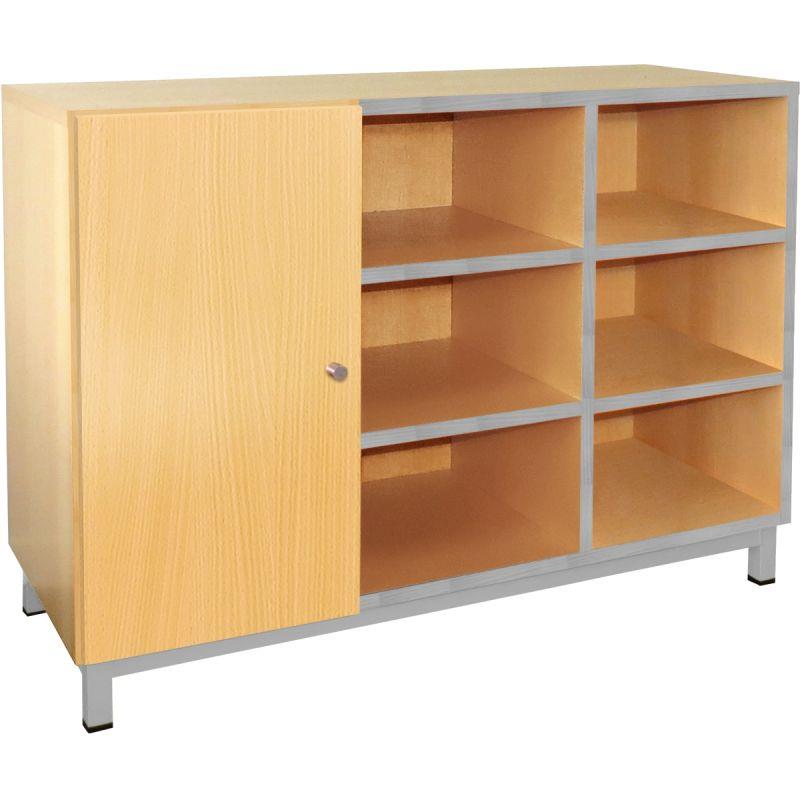 Image de  Meuble 9 cases + 1 porte gris alu 