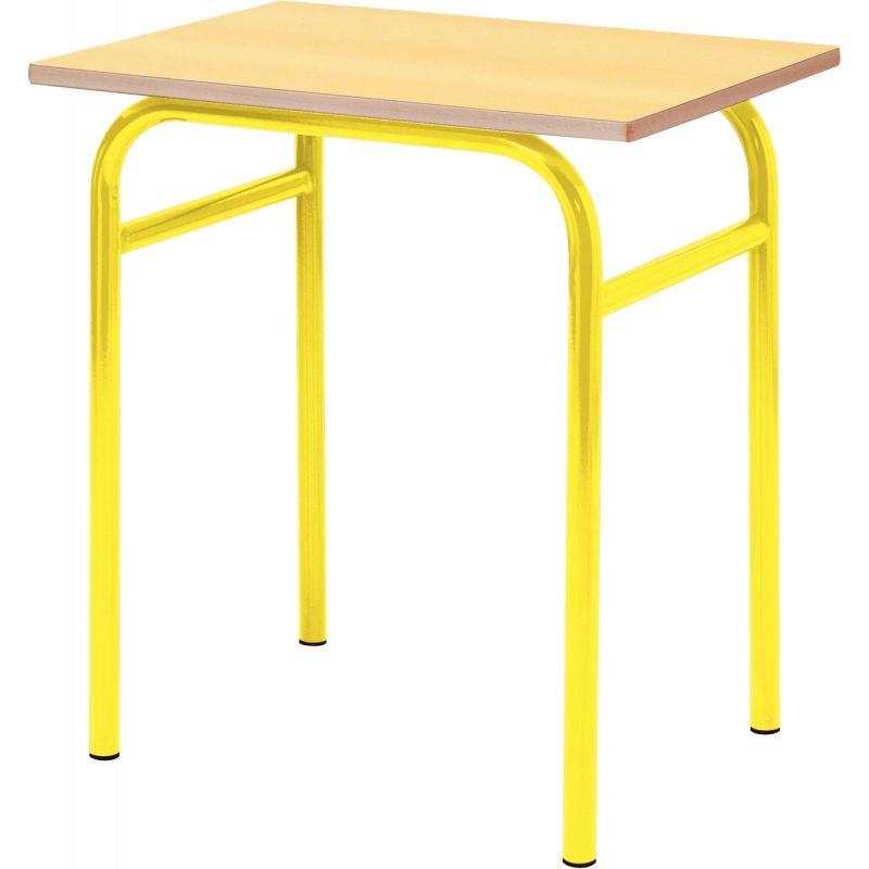 Image de  Table fixe 4 pieds 70x50cm T4 jaune 