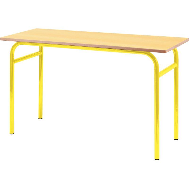 Image de  Table fixe 4 pieds 130x50cm T4 jaune 