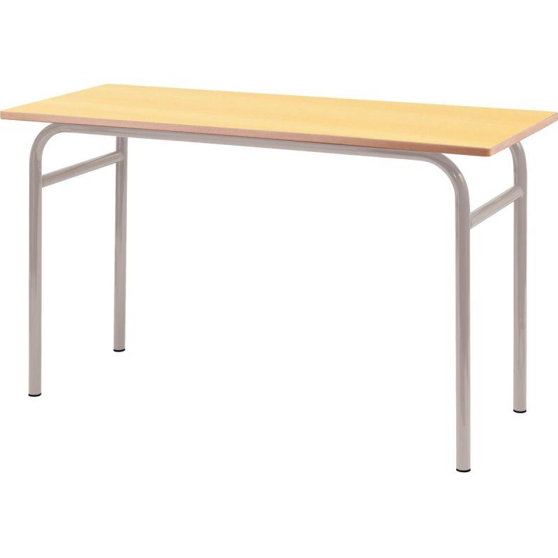 Image de  Table fixe 4 pieds 130x50cm T5 gris alu 