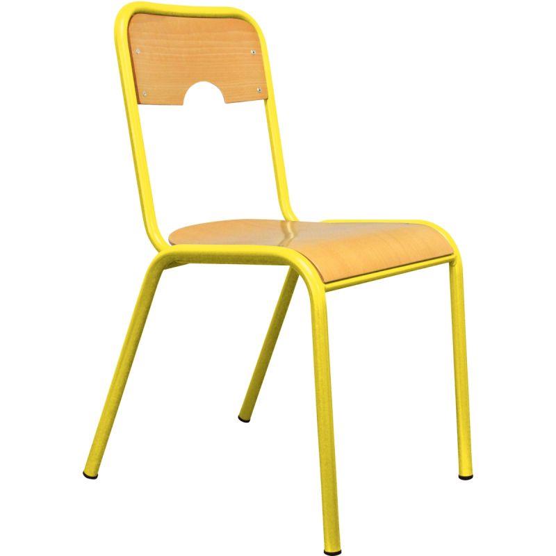 Image de  Chaise 4 pieds assise et dos encastrés T6 jaune 