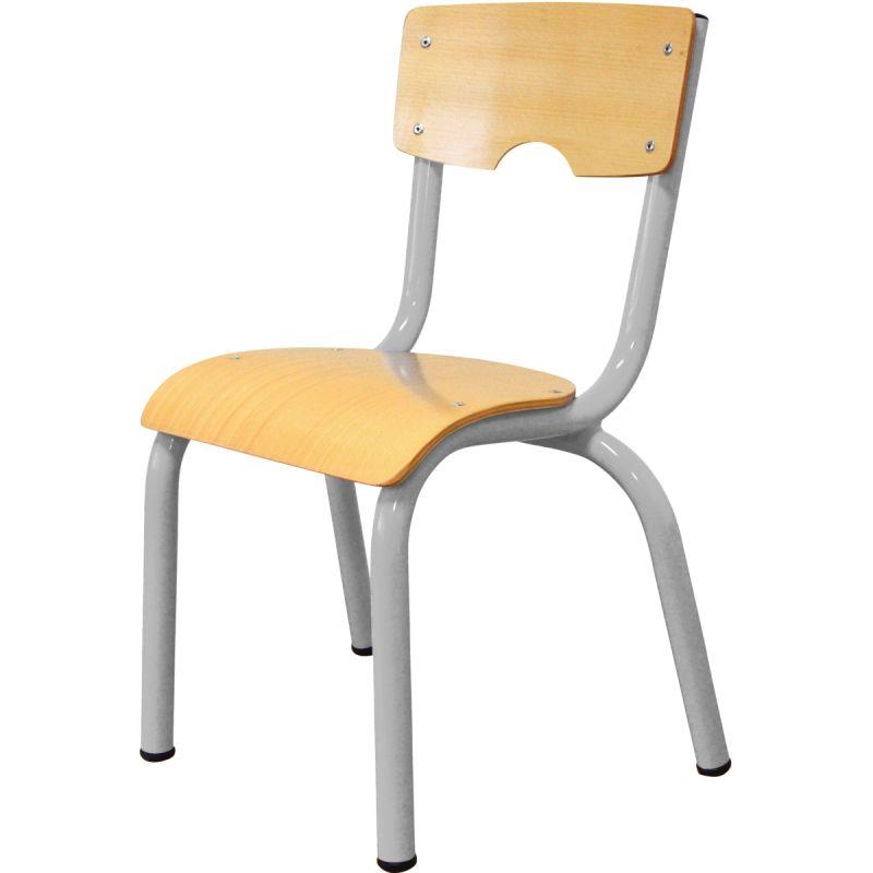 Image de  Chaise 4 pieds métal T2 gris alu 