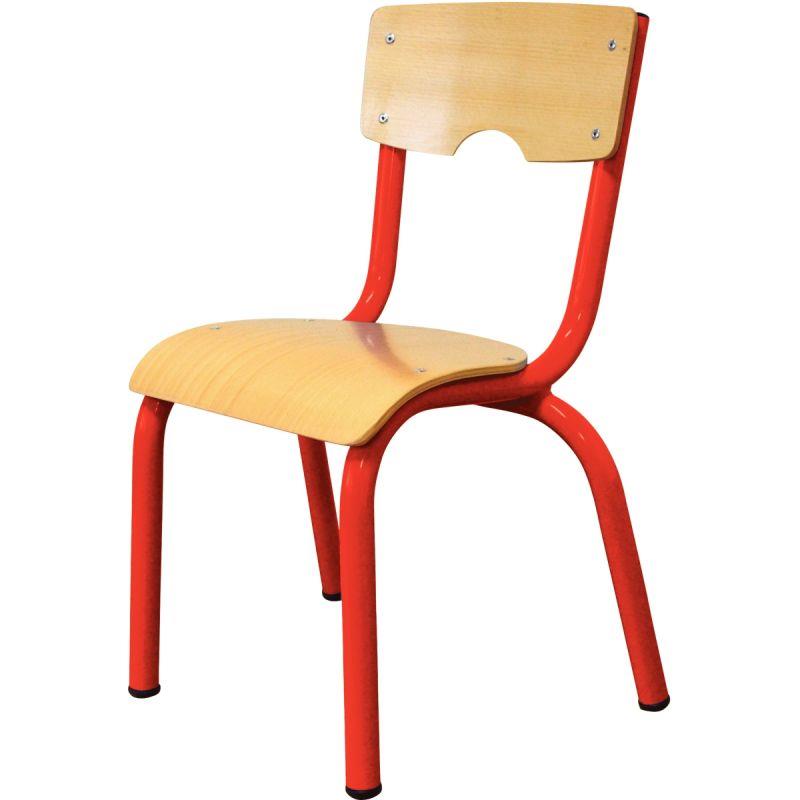 Image de  Chaise 4 pieds métal T3 rouge 
