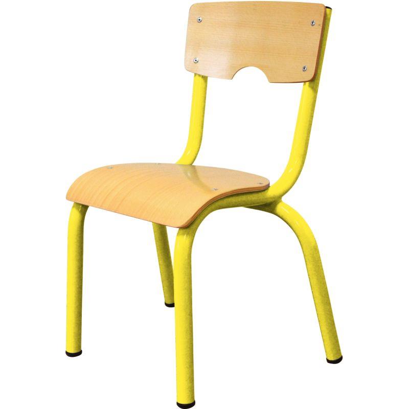 Image de  Chaise 4 pieds métal T3 jaune 