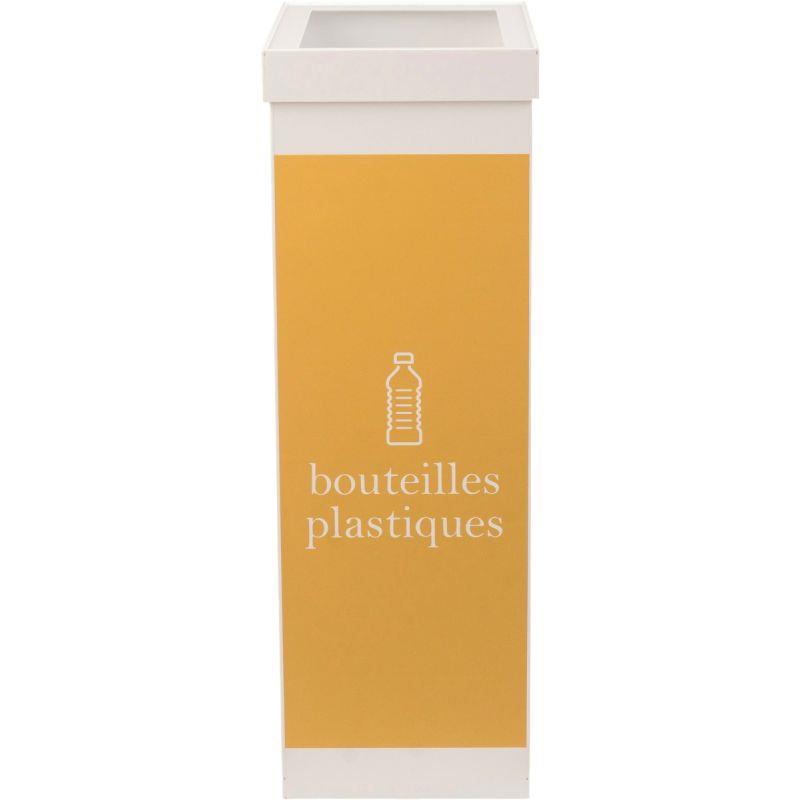 Ref. 94402, Corbeille tri sélectif plastique blanc 60L, marque PAPERFLOW