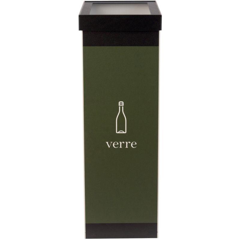 Ref. 94405, Corbeille tri sélectif verre noir 60L, marque PAPERFLOW