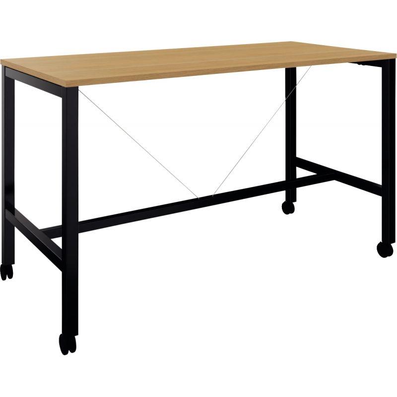 Image de  Table L180 cm x P80 cm x H104,5 cm Perform Mobile plateau Chêne Clair piétement Noir 