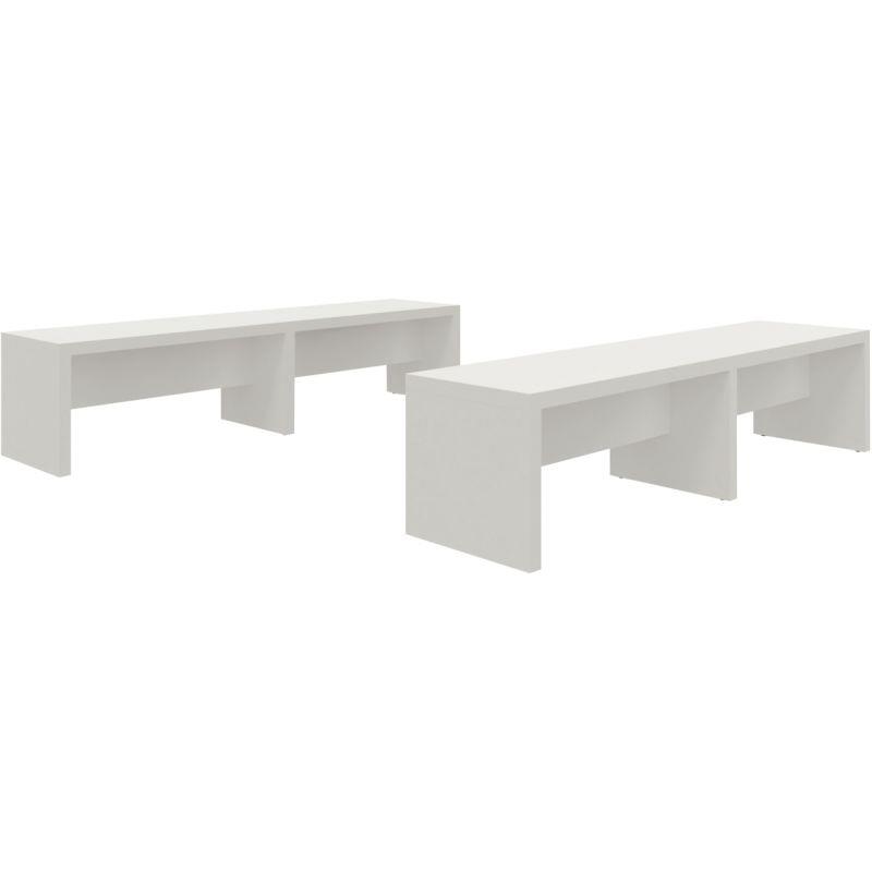 Image de  Lot de 2 bancs L170 cm x P40 cm x H46 cm Eloïse Blanc neige 
