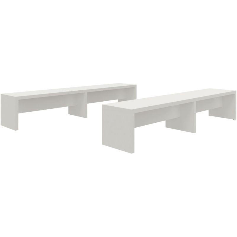 Image de  Lot de 2 bancs L210 cm x P40 cm x H46 cm Eloïse Blanc neige 
