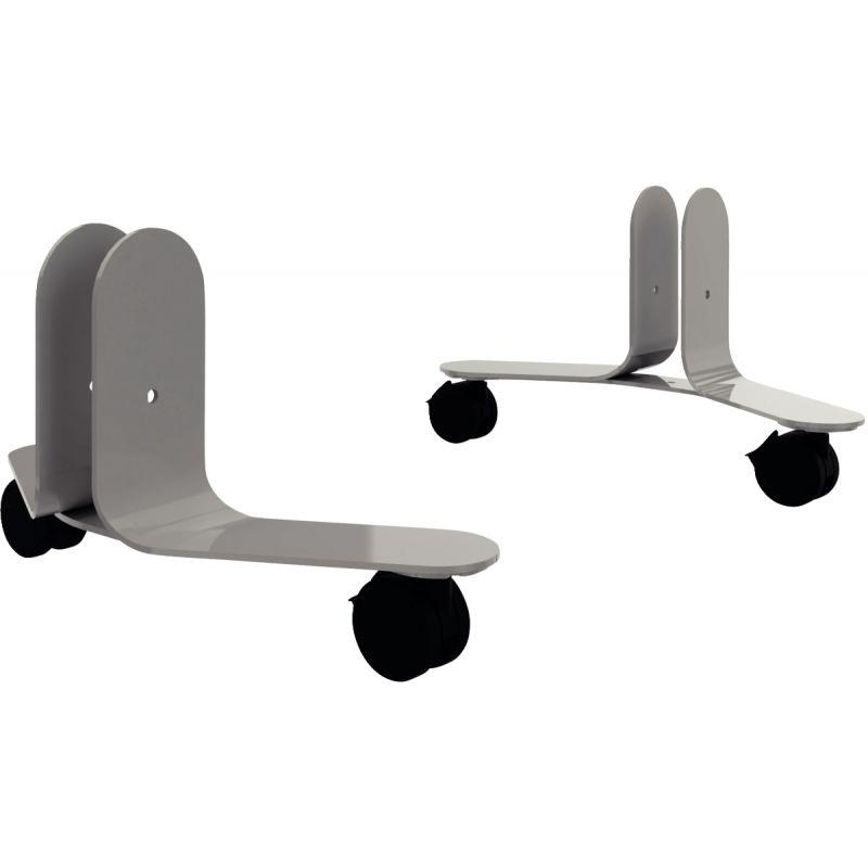 Image de  Jeu de 2 pieds sur roulettes Gris aluminium 