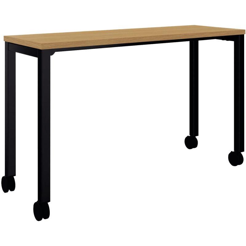 Image de  Table L120 cm x P40 cm x H73,5 cm Perform Mobile plateau Chêne Clair piétement Noir 
