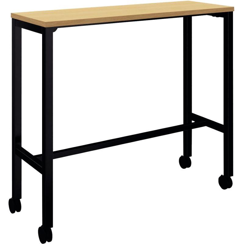 Image de  Table L120 cm x P40 cm x H104,5 cm Perform Mobile plateau Chêne Clair piétement Noir 