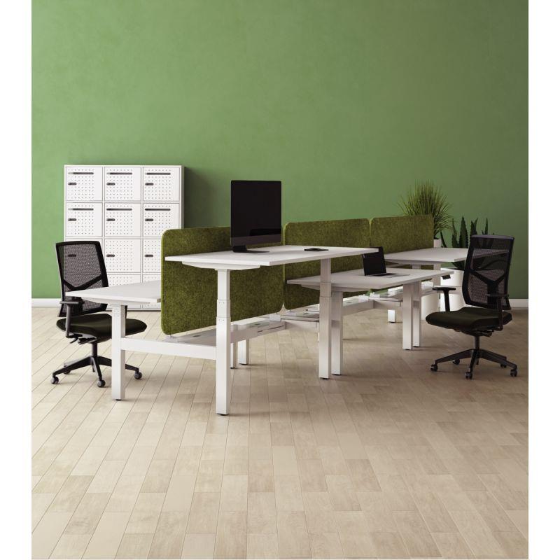 Image de  Bureau individuel Slade L180xP80cm plateau blanc/piètement blanc 
