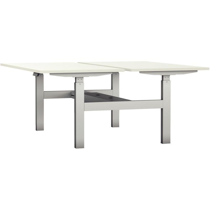 Image de  Bureau partagé Slade L160xP80cm plateau blanc/piètement blanc 