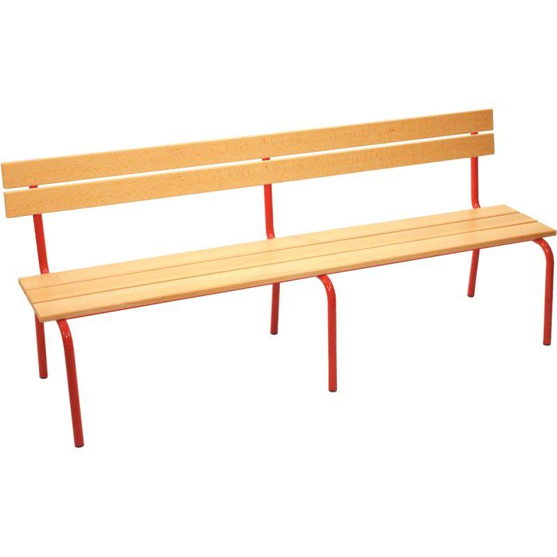 Image de  Banc avec dossier L160cm T4 rouge 