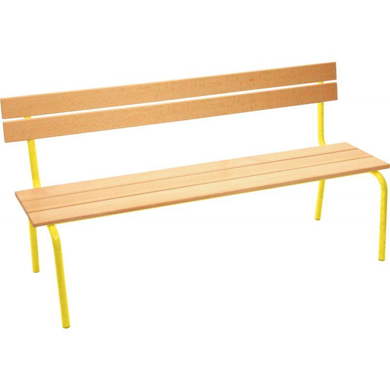 Image de  Banc avec dossier L120cm T5 jaune 