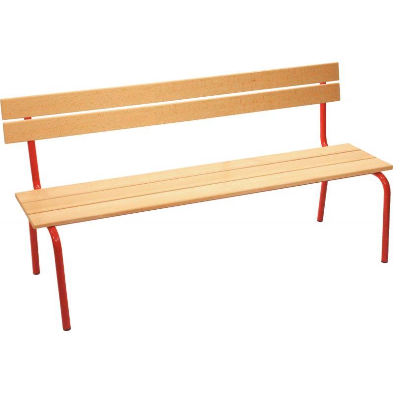 Image de  Banc avec dossier L120cm T6 rouge 