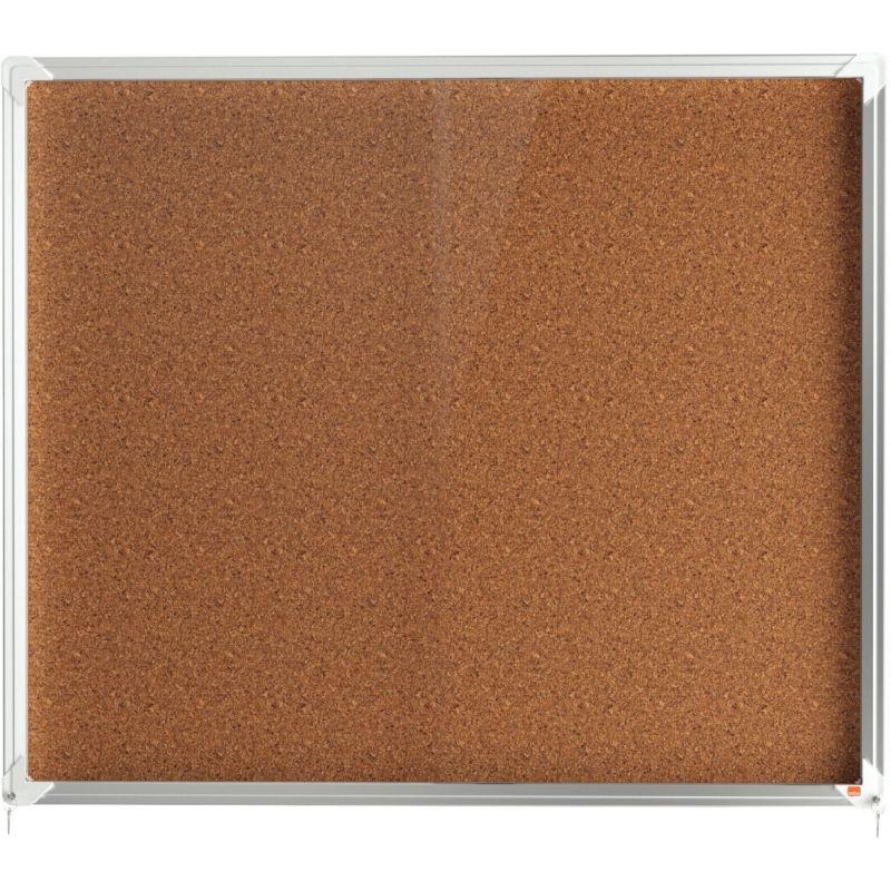Image de  Vitrine d''intérieur portes coulissantes Premium plus fond liège 27 feuilles A4 