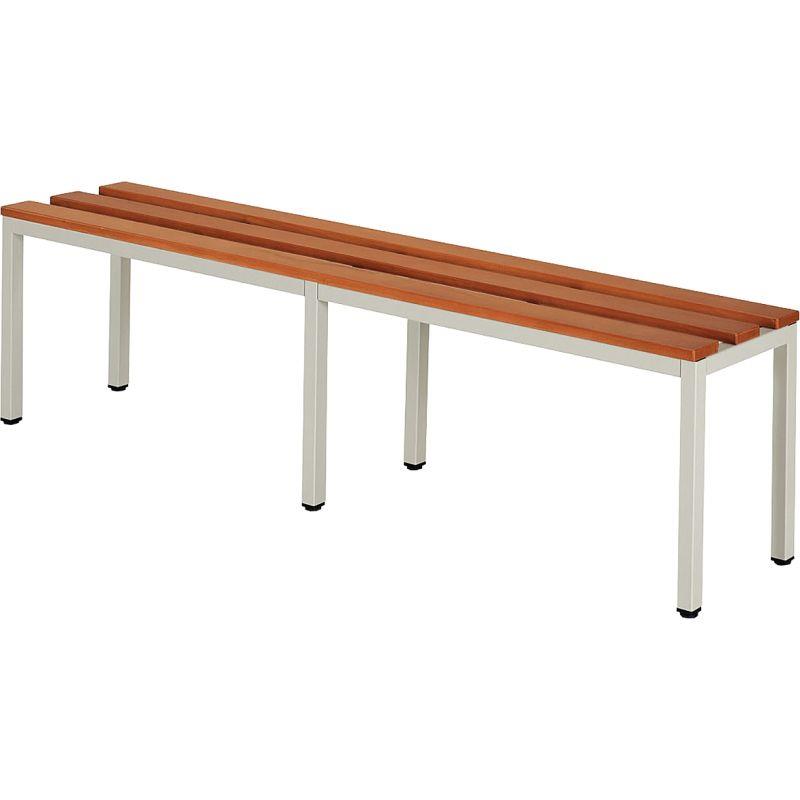 Image de  Banc vestiaire L120cm hêtre clair verni/gris clair 