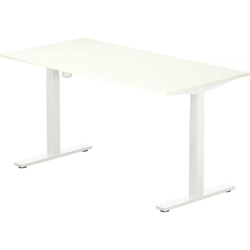 Image de  Bureau à réglage électrique Guera 2 L160xP80cm épaisseur 19mm plateau blanc/piètement blanc 