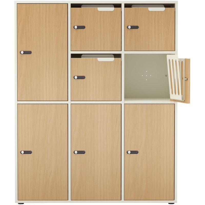 Image de  Porte mélaminée avec fente courrier 1 case pour meuble de rangement Camille chêne naturel 