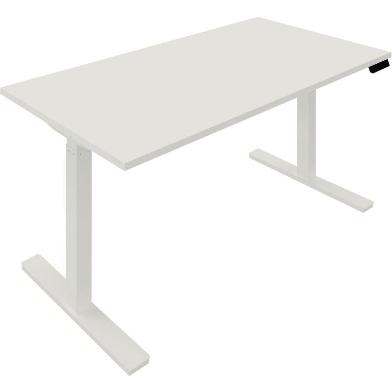 Image de  Bureau à réglage électrique Guera 2 L120xP80cm épaisseur 25mm plateau blanc/piètement blanc 