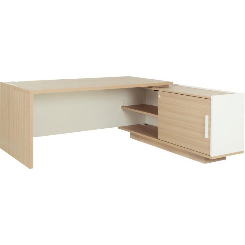 Image de  Bureau retour droite Brabant L180/198xH75xP90/180cm avec rangements chêne structuré/blanc 