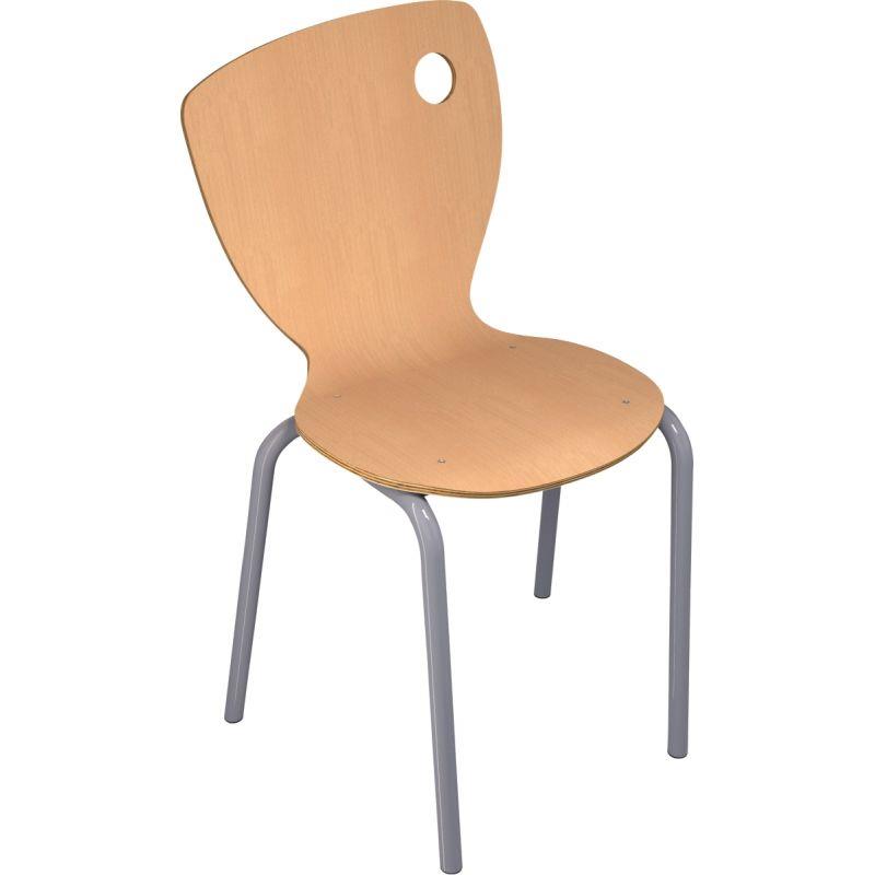 Image de  Chaise coque 4 pieds taille 6 aluminium 