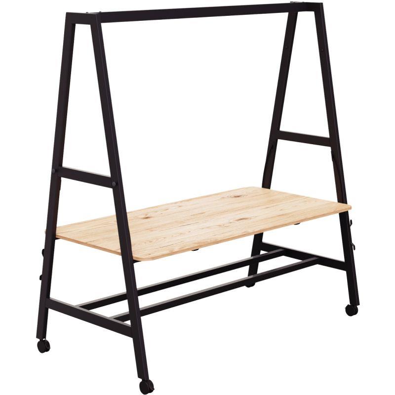Ref. 96449, Table mobile L180xP90cm Nomad plateau chêne Brunswick/structure noir, marque N.C