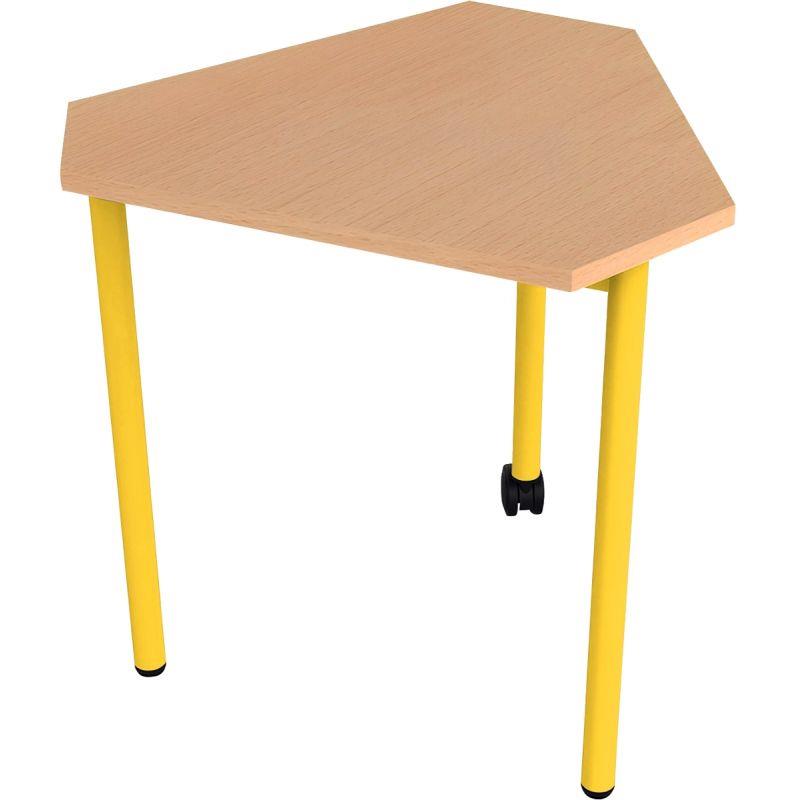 Ref. 96473, Table modulable 3 pieds 1 roulette taille 4 jaune, marque N.C