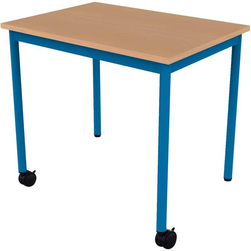 Ref. 96502, Table 70x50cm 2 roulettes taille 4 bleu, marque N.C