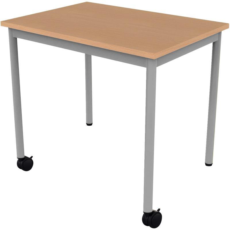 Ref. 96527, Table 70x50cm 2 roulettes taille 6 alu, marque N.C