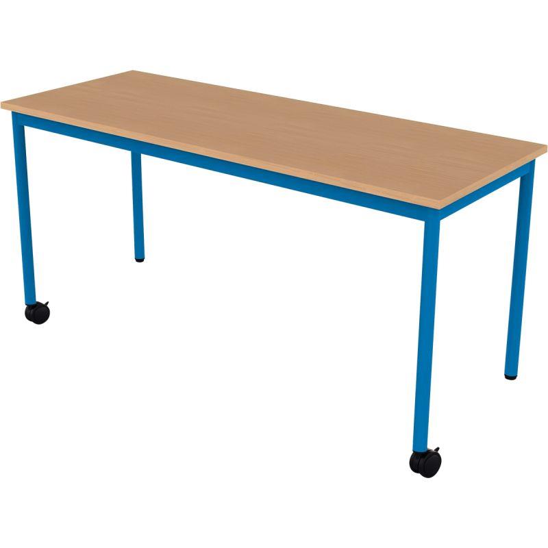 Ref. 96534, Table 130x50cm 2 roulettes taille 5 bleu, marque N.C