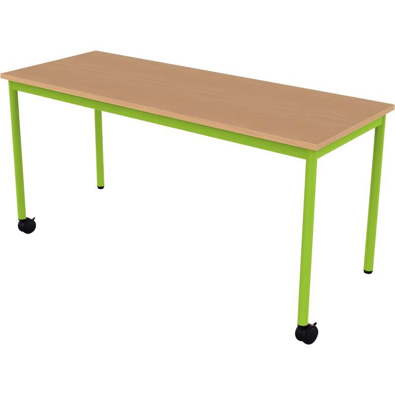 Ref. 96541, Table 130x50cm 2 roulettes taille 6 vert granny, marque N.C