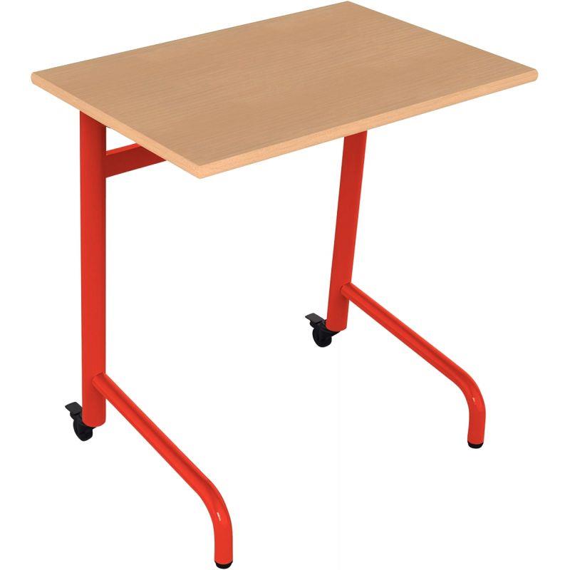 Ref. 96543, Table fixe 70x50cm 2 roulettes taille rouge, marque N.C