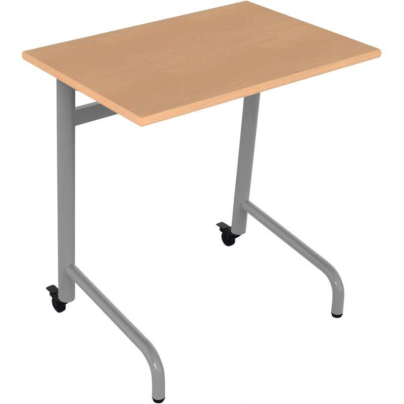 Ref. 96552, Table fixe 70x50cm 2 roulettes taille 5 alu, marque N.C