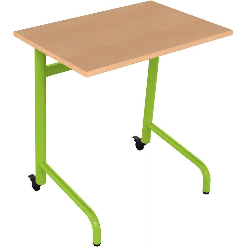 Ref. 96556, Table fixe 70x50cm 2 roulettes taille 6 vert granny, marque N.C