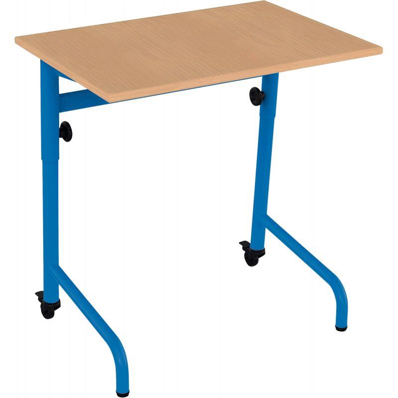 Ref. 96559, Table réglable 70x50cm 2 roulettes taille 7 à taille 6 bleu, marque N.C