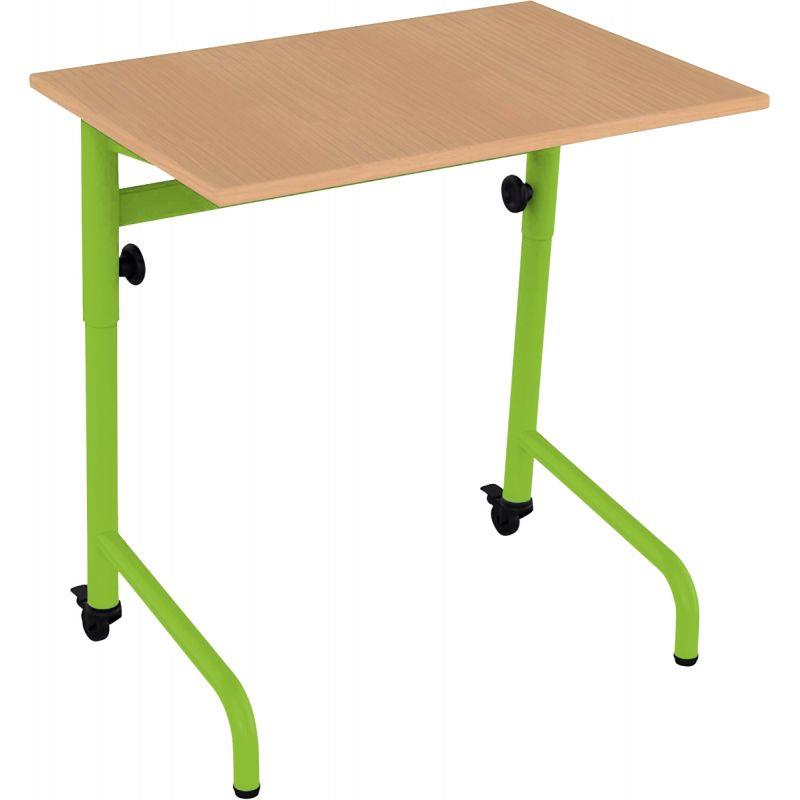 Ref. 96712, Table réglable 70x50cm 2 roulettes taille 4 à taille 6 vert granny, marque N.C