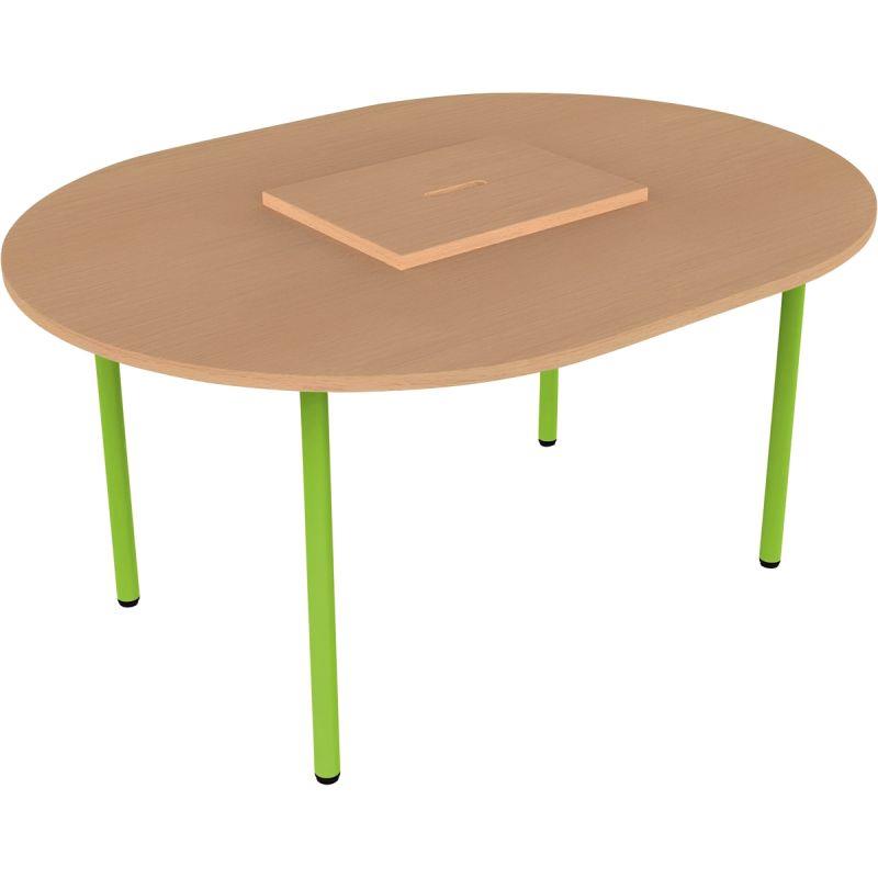 Ref. 96717, Table ovale 120x90cm avec 1 bac taille 1 vert granny, marque N.C