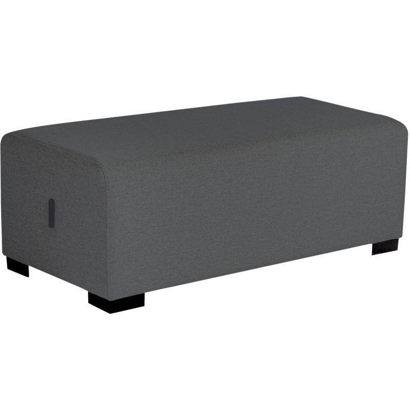 Ref. 96734, Pouf Hizia 2 places gris anthracite, marque ALBA