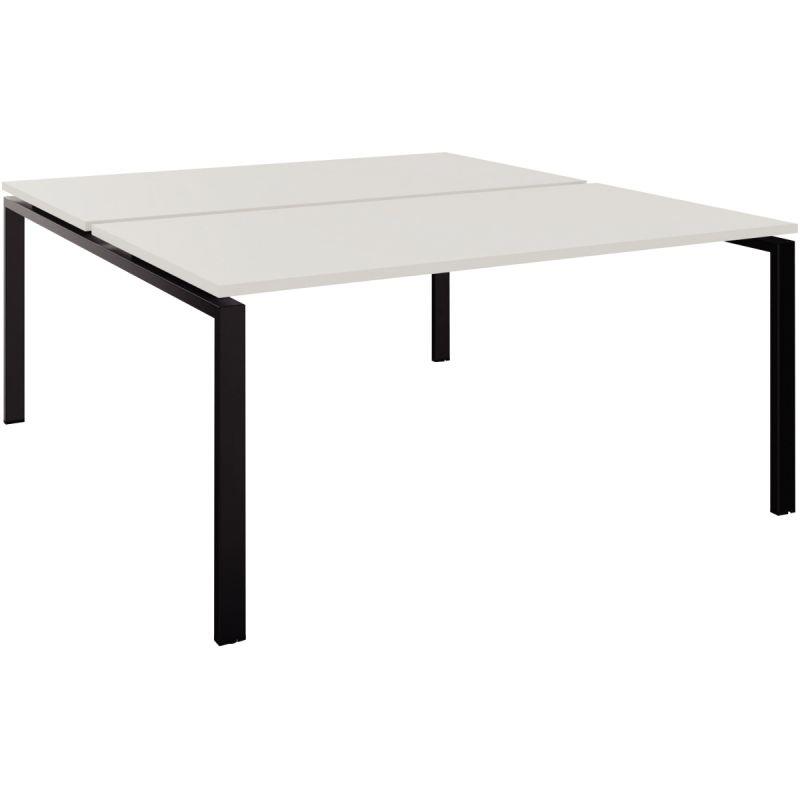 Ref. 96762, Table de bureau plateaux fixes départ P165xL120cm 4 pieds Conect plateau blanc/piètement noir, marque N.C